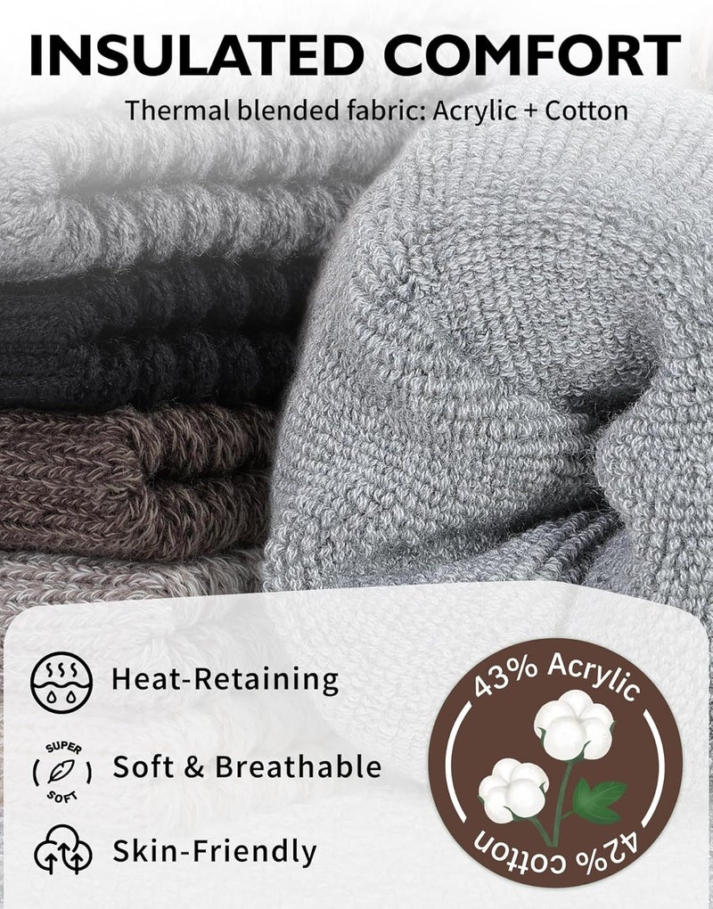CLOSEMATE Womens Thick Full Cushioned Thermal Warm Boot Socks for Winter 3 Pairs - Image 5
